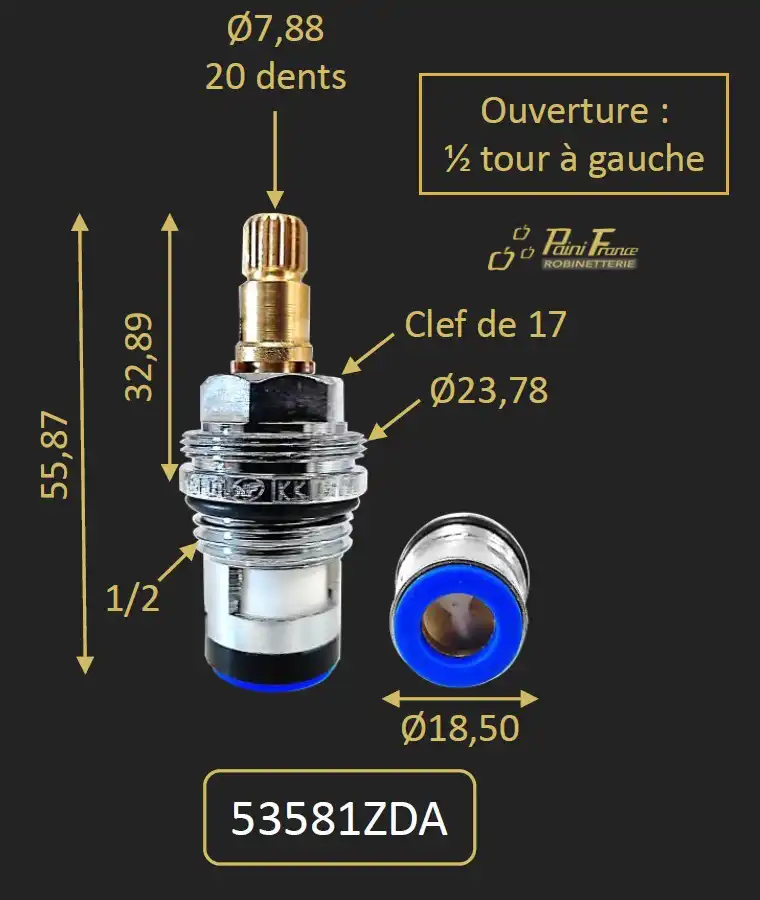 photo 1 Tete Ceramique 1/2 Tour Modele Paini - 53581ZDA