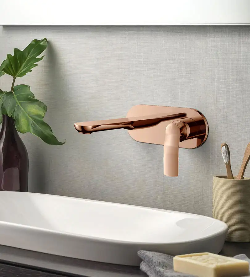 photo MITIGEUR LAVABO ENCASTRE ADDICT GOLD ROSE