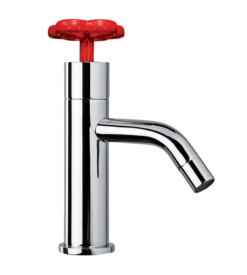 photo 1 Robinet Simple Eau Froide Induss Chrome Rouge - GMCR204RO