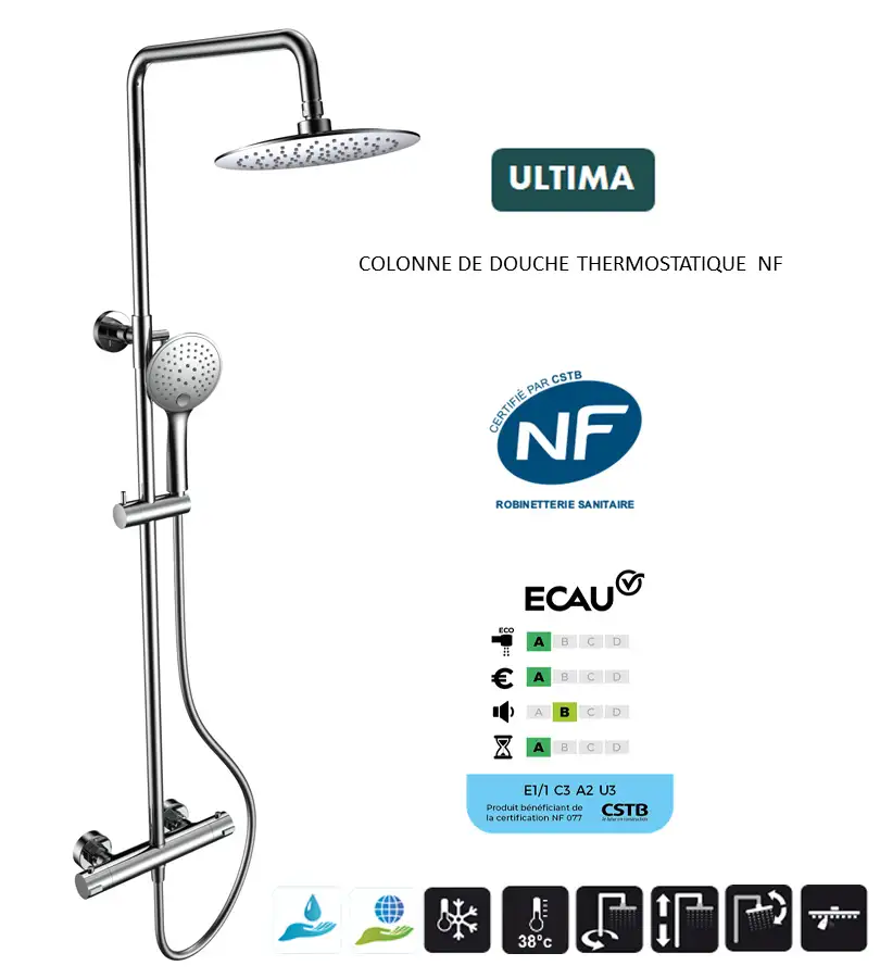 photo 3 Colonne De Douche Thermostatique Ultima Nf C3 - ULCR250THC3